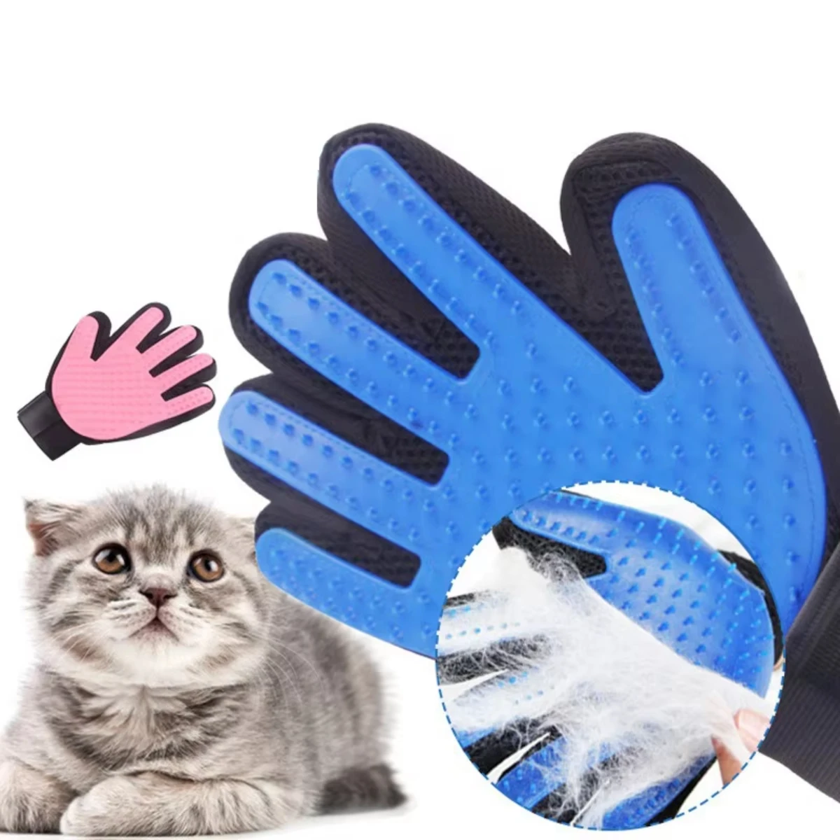 

Popular hot selling pet dogs and cat hair combing gloves sturdy and durable effective hair combing pet supplies