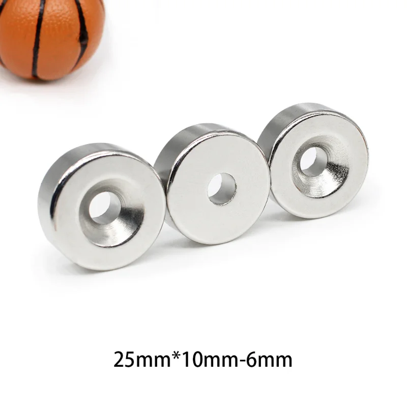 1/2/5/10/15PCS 25x10-6 mm Disc Countersunk Neodymium Magnet 25*10 mm Hole 6mm 25X10-6mm N35 Round Permanent Magnet 25*10-6