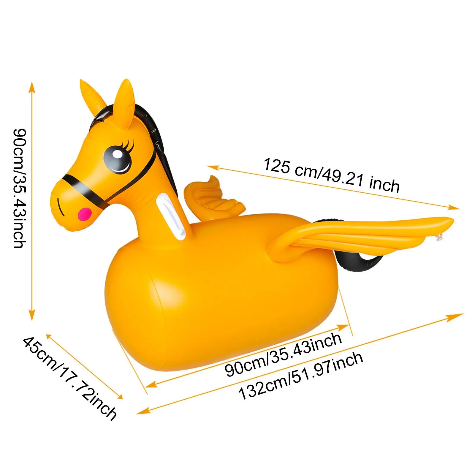 Jouet gonflable de cheval gonflable pour enfant, jouet de saut d'équitation pour les vacances en plein air sur pelouse