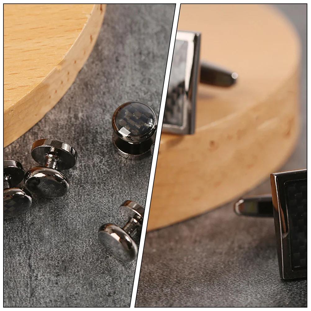 

6Pcs Cufflinks and Shirt Studs Set Men Luxury Copper Tuxedo Accessories Elegant Formal Wear Wedding Business Gift