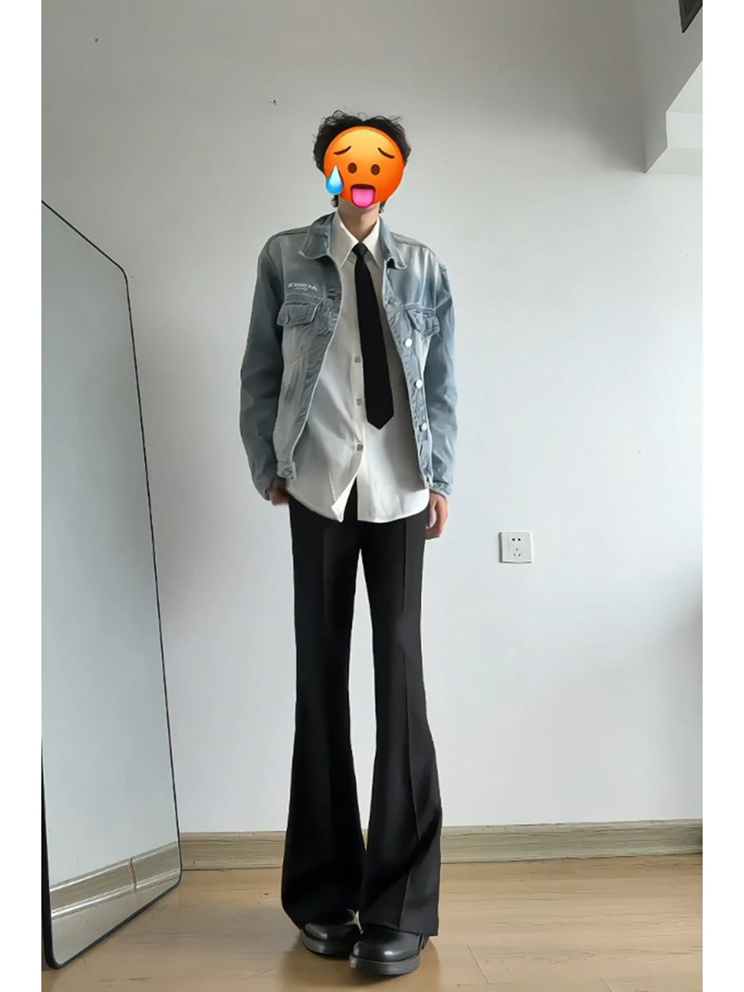 

Мужские брюки Cleanfit с высокой талией и прямым кроем, весенне-осенние модные облегающие брюки, корейские стильные джинсы прямого кроя