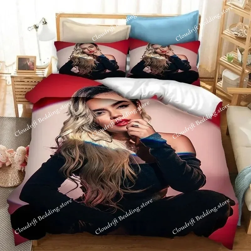 

Karol G Bedding Sets Exquisite Bed Supplies Set,Cartoon Manana Duvet Cover Bed Comforter Set Bedding Set Birthday Gift
