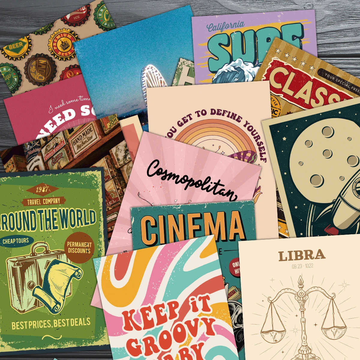 50pcs Vintage Wall Postcards W - Outdoor Camping Movies recension och pris