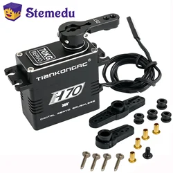 70KG HV Brushless Digital Servo Metal Gear 180/270/360 Degree Waterproof Full Aluminum Case For Crawler RC Cars Underwater Robot
