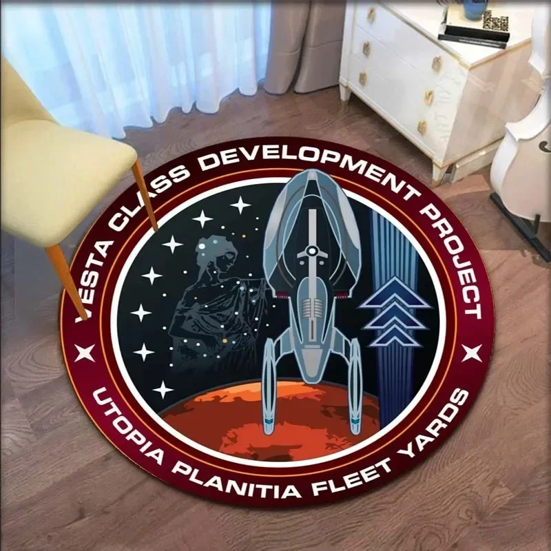 Star Trek Logo Round Carpet Home Decor Living Room Chair Floor Mat Bedroom Bathroom Kitchen Anti-Slip Door Mat