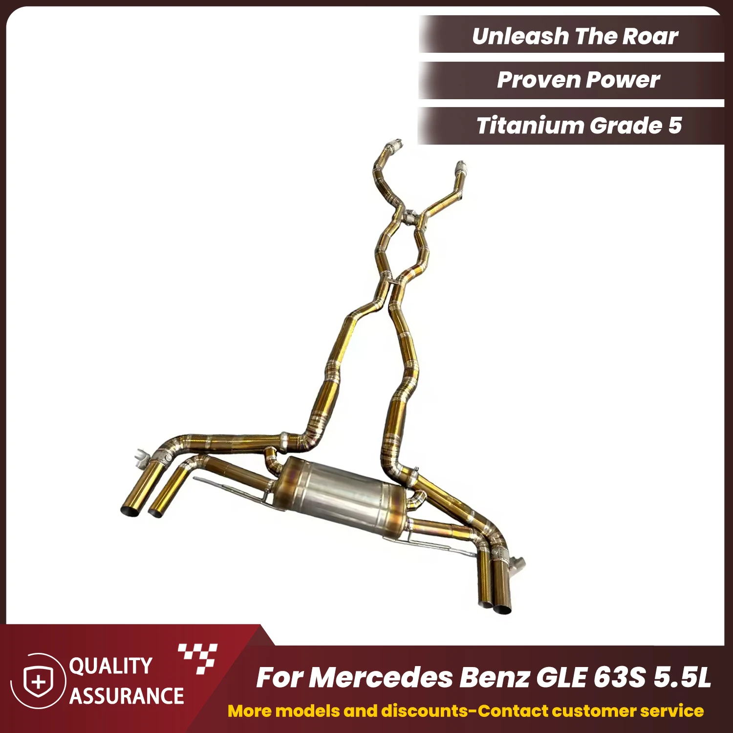 

Upgraded Sport Sound ECCF Titanium alloy Golden Catback Exhaust for Mercedes GLE63S 5.5T