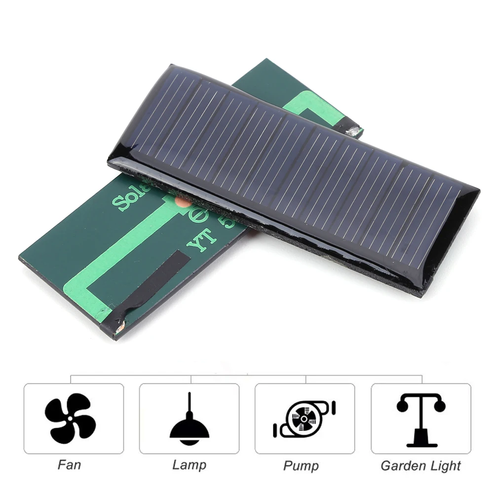 1/2 Pcs Small Solar Power Panel 5V 0.23W 45MA Pocket Solar Charging Panel 58*23MM Polysilicon for 3.7V Battery Charger