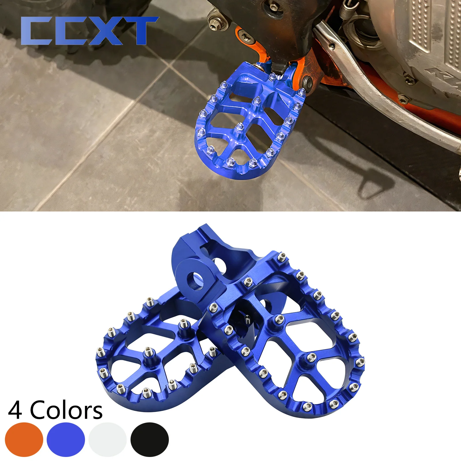 Motorcycle 57mm Wide Foot Pegs Footrest Pedals For Husqvarna TC FC TX FX TE FE 125-501 2017-2022 For KTM EXC EXCF XC XCF SX SXF