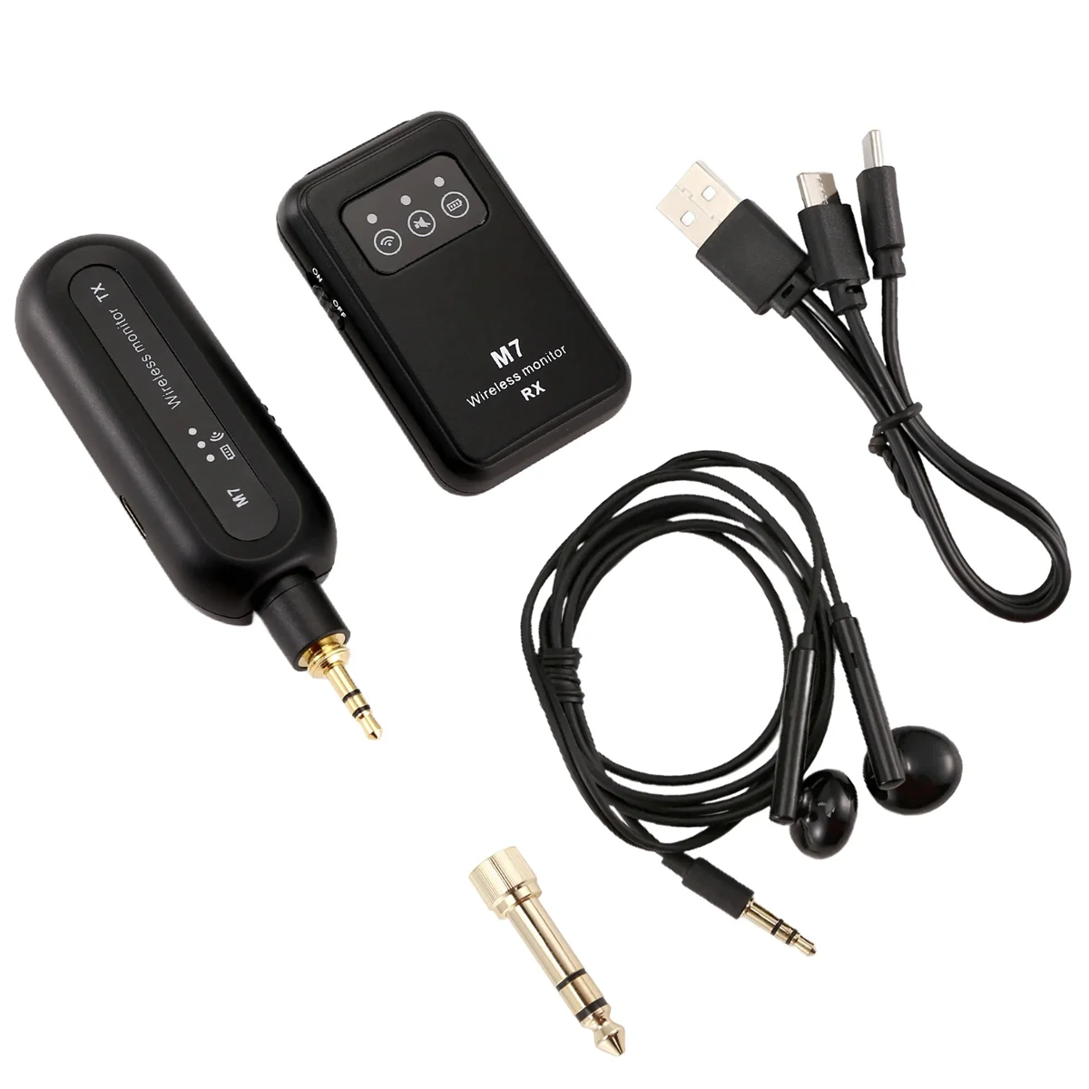 Wireless In-Ear Monitor System 2.4Ghz Wireless IEM System with Transmitter Receiver Automatic for Studio Live