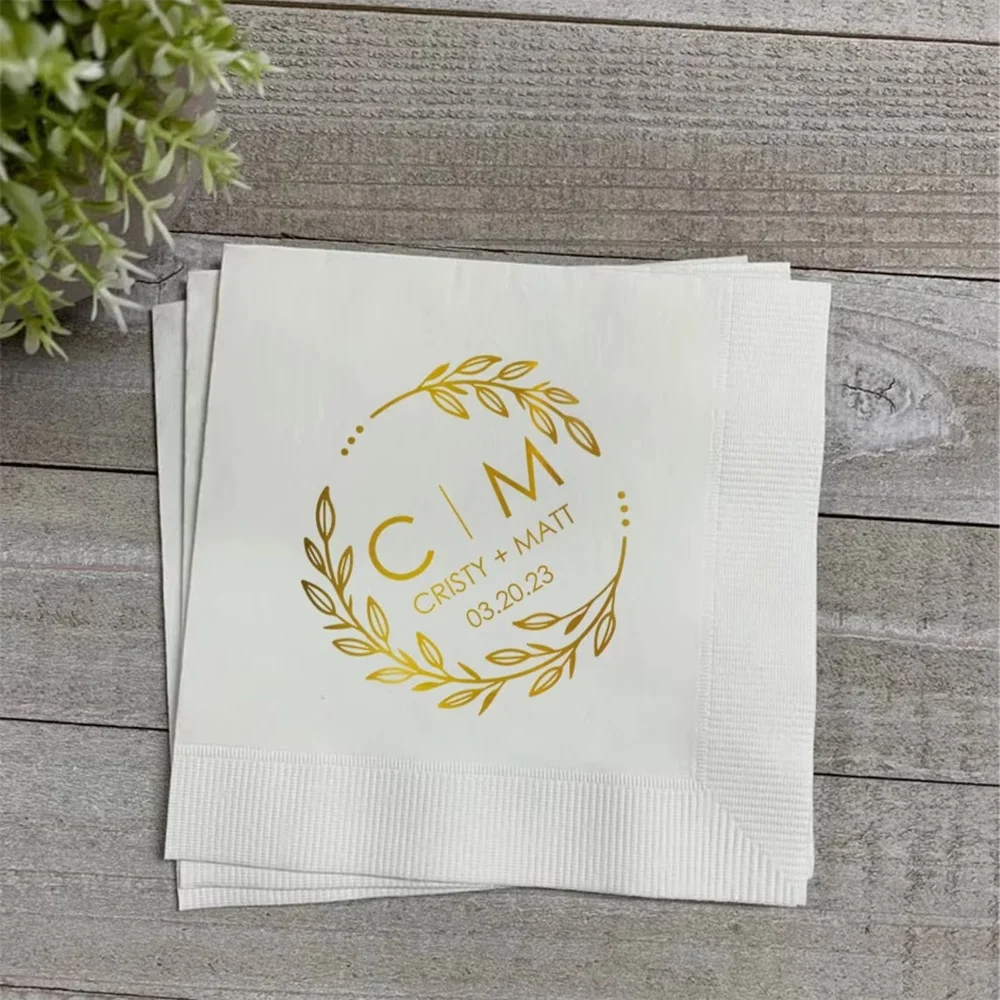 

Custom Wedding Birthday Napkins, Personalized Cocktail Napkins, Graduation, Birthday, Wedding, Logo Napkins, Corporate Beverage