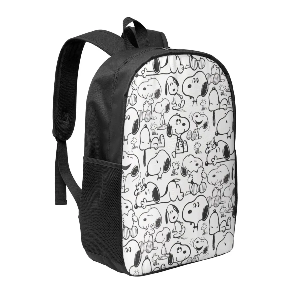 Custom S-Snoopys Smile Giggle Laugh Pattern Backpack for Men Women Water Resistant School College Bag Printing Bookbag