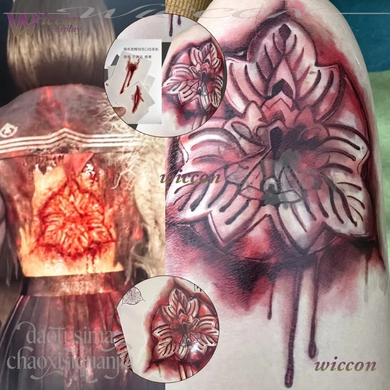 20 سنتيمتر X 22 سنتيمتر الدعائم أنيمي وهمية وهمية الدم الوشم العلامة التجارية نمط هالوين عيد الميلاد Shimizu كوسبفريه الرعب لعبة F تأثيري هينكو #2