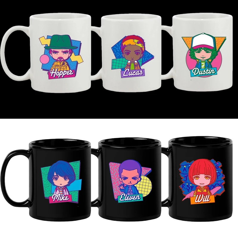 

Couple Mug Breakfast Milk Cup Office Coffee Cup 350Ml Ceramic Mug Water Cup for Stranger Season 5 Hopper Eleven Gift