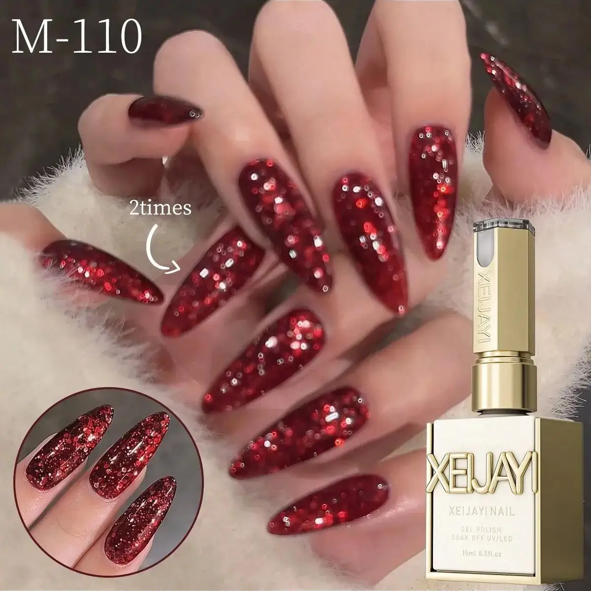 1 Stück 15 ml rotbrauner Gel-Nagellack-Starter, reiner Soak Off, kein Abwischen, geeignet für alle Jahreszeiten