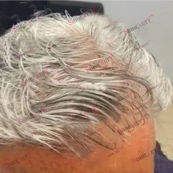 Natural Hairline 80% Density 1B80 Durable HD Poly Full Skin Base 0.02mm V-loop Blonde Invisible Men Toupee Human Hair Prosthesis