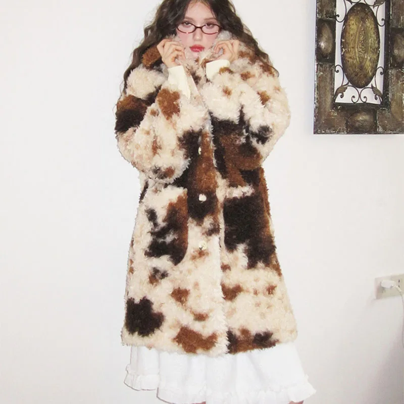 Fur & Faux Fur 2025 New Fashion High Quality Women's Fur Coat Winter Season Style Thick Imitation Fur Retro Women Overcoat H668