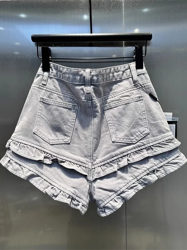 

Модные брендовые летние новые легкие двухслойные брюки трапециевидной формы для похудения, универсальные широкие шорты с высокой талией для женщин