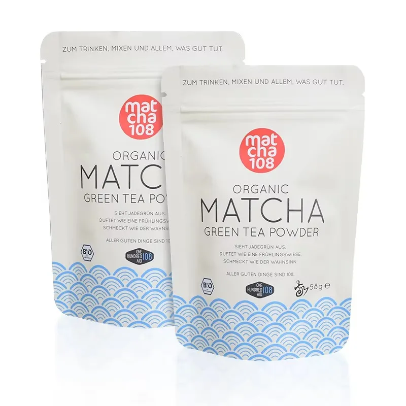 Custom Resealable Mylar Bags | Matte Zipper PET Pouch | Food Tea Snack Cake Packaging | Aluminum Foil Stand Up Bag