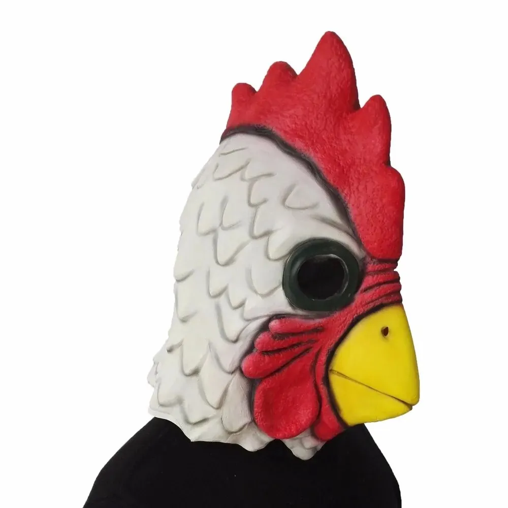 White Rooster Hotline Miami Game Props Mad Chicken Mask April Fools\' Day Costume Party Animal Head Cosplay Props Carnival Access