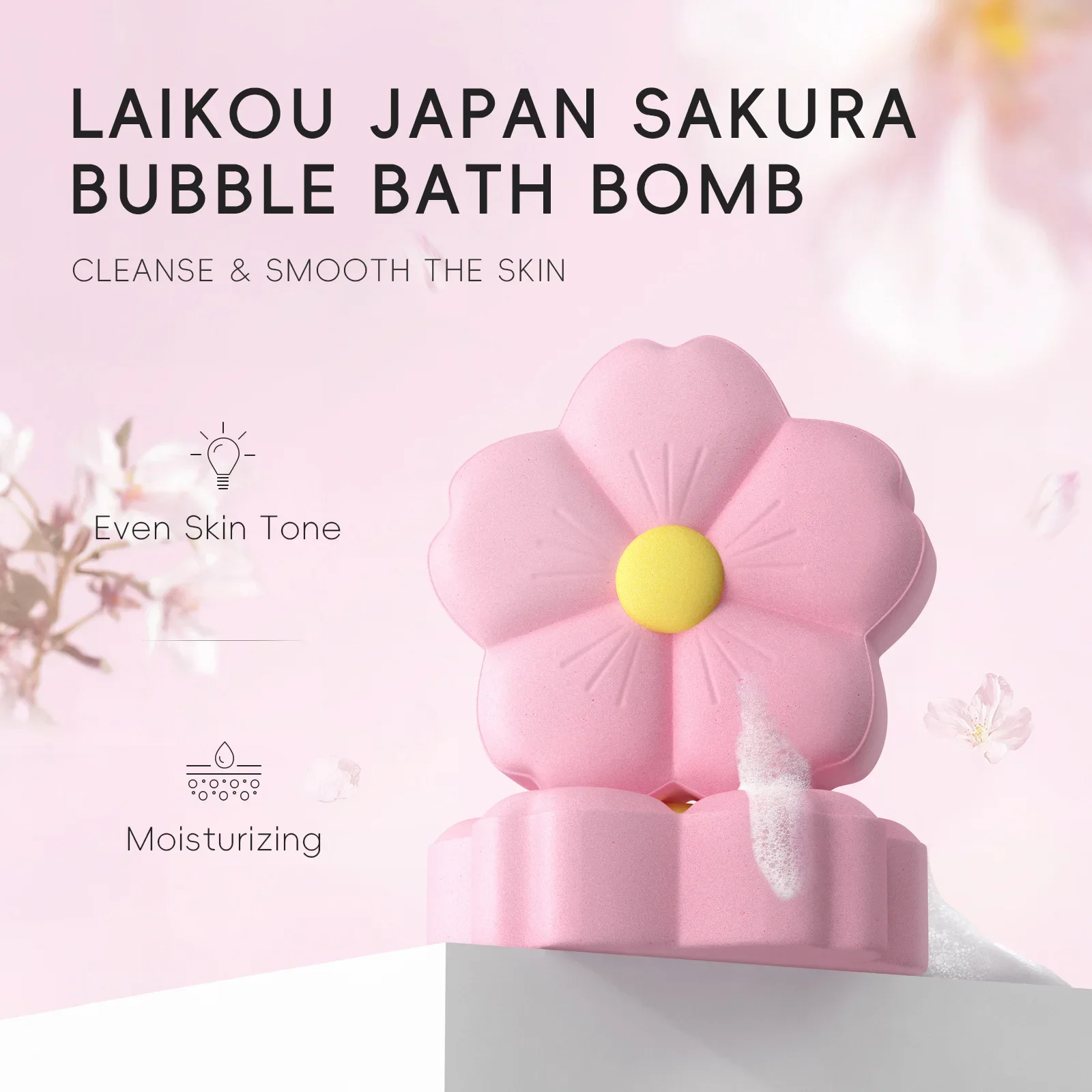 LAIKOU Bubble Small Bath Bombs Body Stress Relief Exfoliating Moisturizing Fragrances Aromatherapy SPA Salt Ball Skin Care 80g