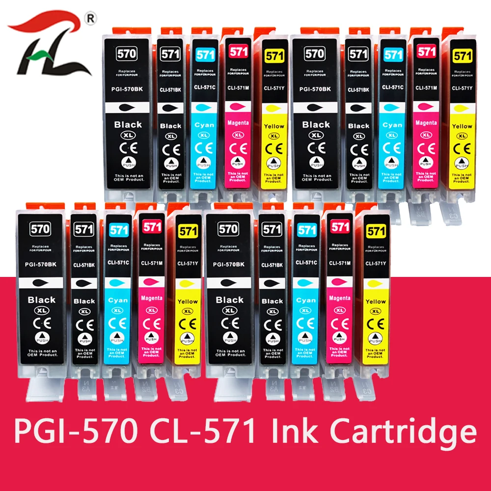 YLC PGI570 PGI-570 CLI-571 Compatible ink Cartridge For Canon PIXMA MG5750 MG5751 MG5752 MG5753 MG6850 MG6851 MG6852 printer