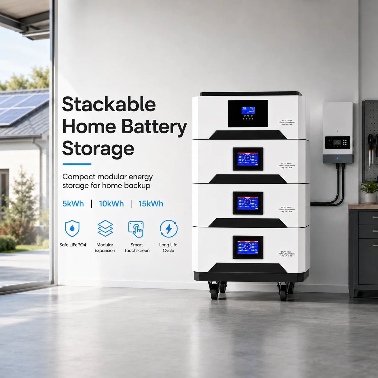 ZTGF 51.2V 100Ah 200Ah 280Ah 314Ah Stackable Battery Pack 5kwh 10kwh 15kwh Home Energy Storage 48V 280Ah Lifepo4 Solar Batteries