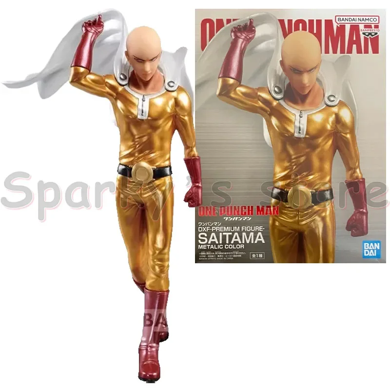 Bandai-Anime Action Figure Toys para Crianças, DXF Premium Original FIGURE-SAITAMA, Cor de Metal, One Punch-Man, Saitama, Presentes