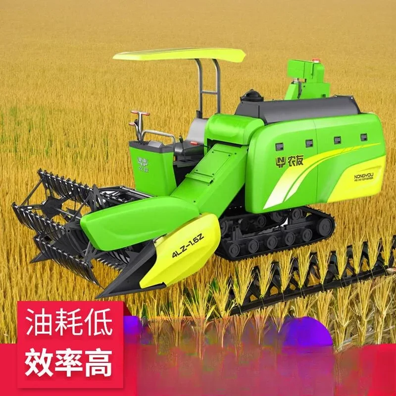 Small rice, wheat, rice, corn, rapeseed agricultural combine harvester household large automatic large direct sales