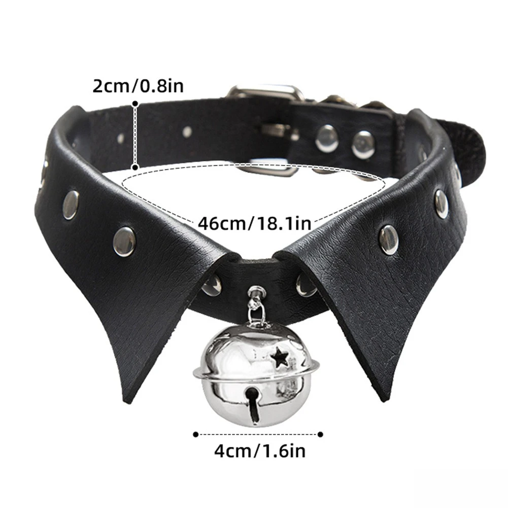Cosplay Gothic PU Leather Choker, Rivet Decor Fake Collar Necklace, Adjustable Punk Collar for Cosplay Halloween Party Costume