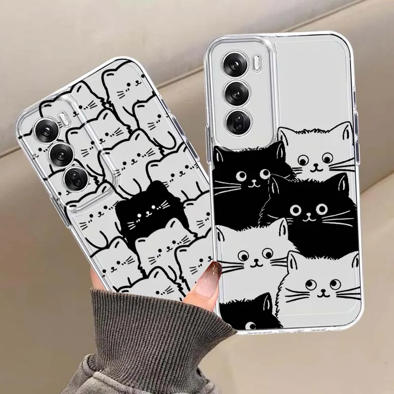 

Anime Cat Pattern For OPPO A11 A16 A55 A56 A57 A72 A52 A73 A74 A54 A76 A78 Find X5 X6 X7 Ultra Pro 5G Transparent Case