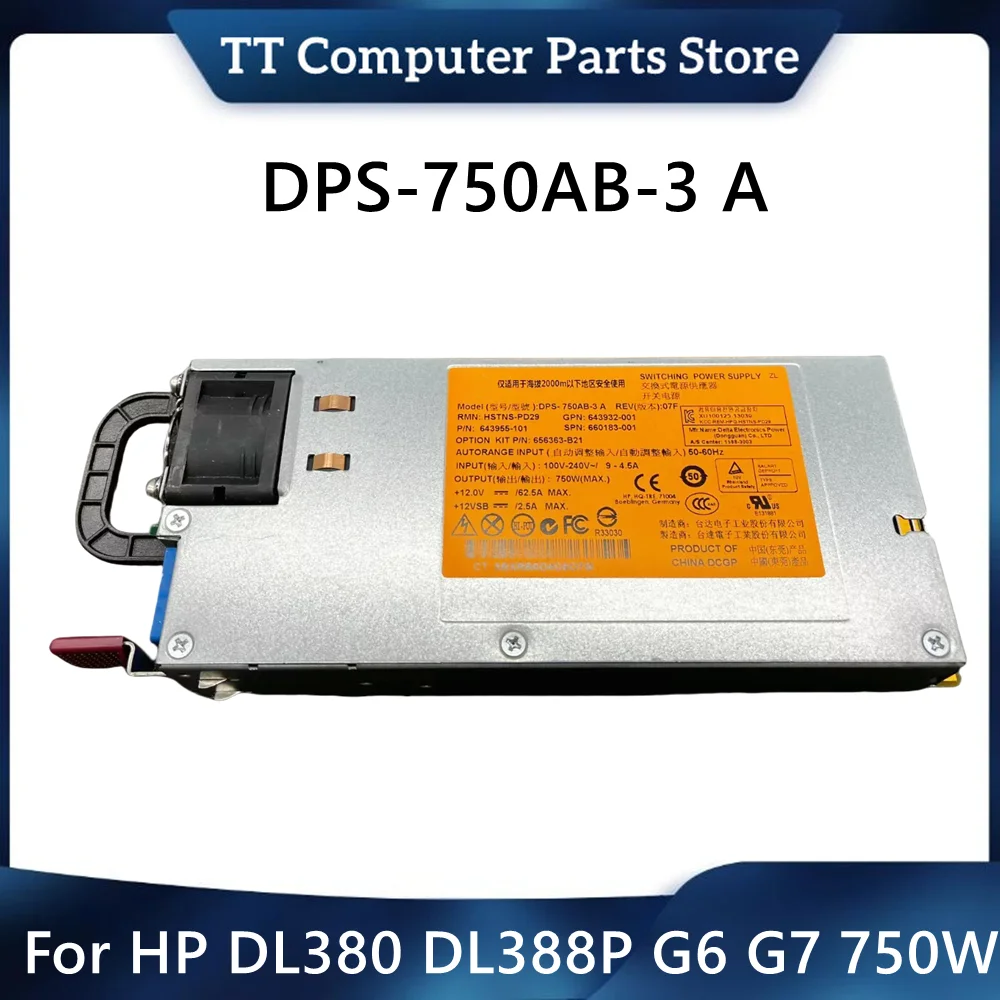 Original DPS-750AB-3 A For HP DL380 DL388P G6 G7 750W Server Power Supply HSTNS-PD29 643955-101 656363-B21 660183-001 643932-001