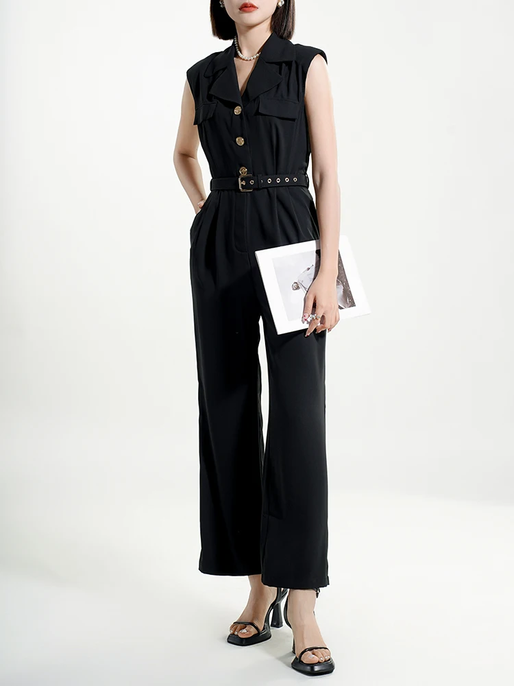 

Slizing V-Ne Bla-Piece Summer New Sle Широкие брюки Комбинезон Ele Quali Высококачественный бренд Sixia Commute Sle