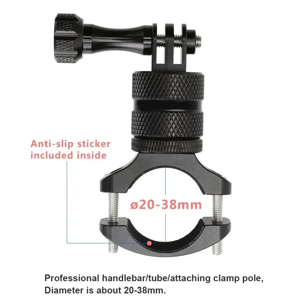 

YP 360 Degree Rotation Upgrade Sports Camera Bicycle Pole Bracket Black Aluminum Alloy Mountain Bike Camera Handle Bracket