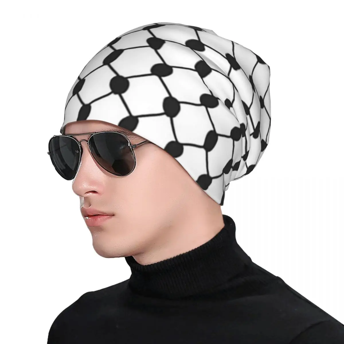 Hattah (Keffiyeh) Warm Knitted Cap Fashion Bonnet Hat Autumn Winter Outdoor Beanies Hats for Unisex Adult