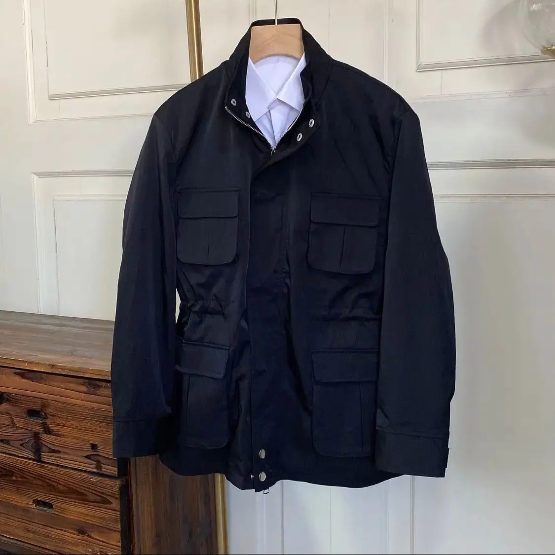 

Мужская повседневная куртка в стиле ретро, средней длины, для охоты, весенняя новинка, универсальная, с регулируемой талией, в итальянском стиле