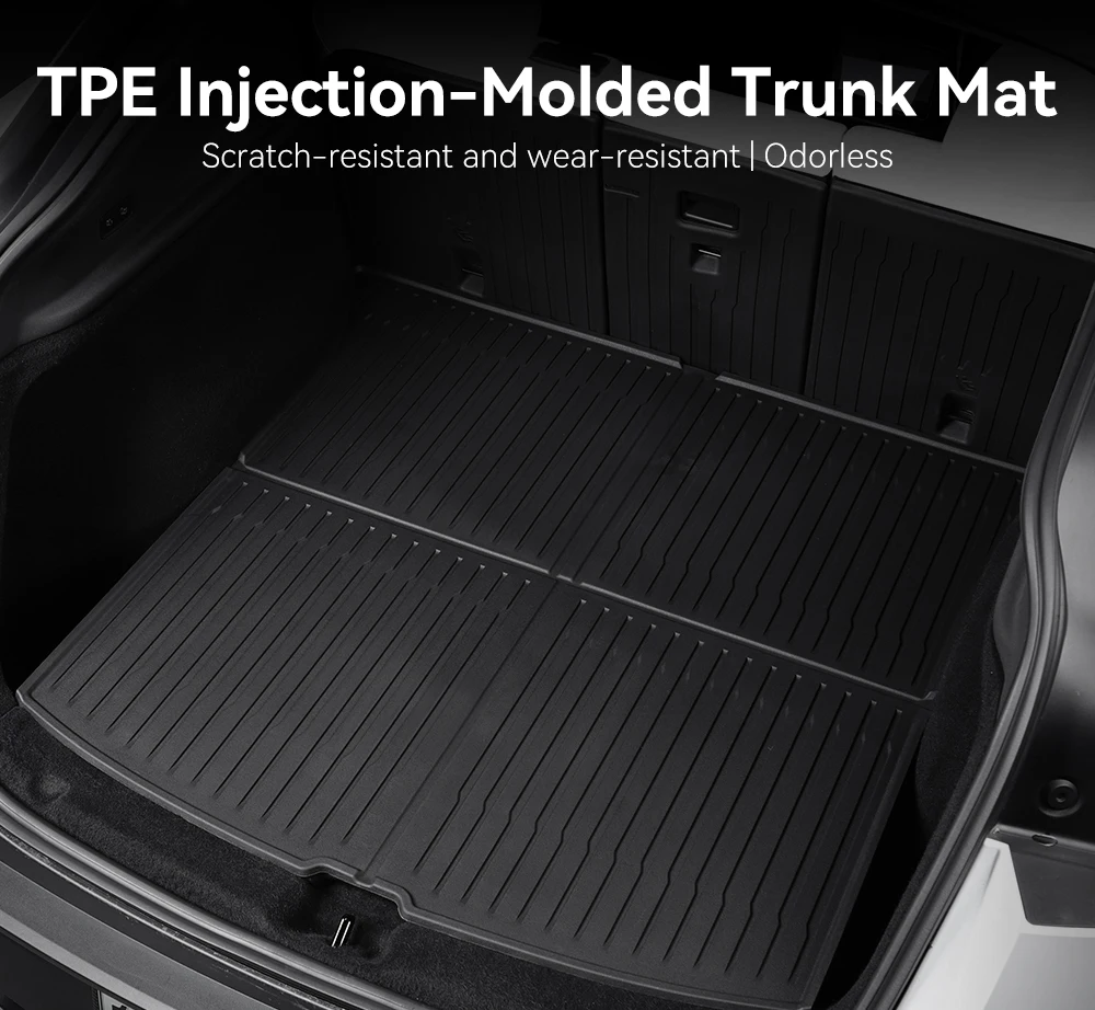 YZ Für Tesla Model Y Juniper 2025-2026 TPE Auto-Fußmatten mit Metallpedalen Kofferraummatte Set Vier Jahreszeiten Wasserdicht Rutschfest – Detail 12