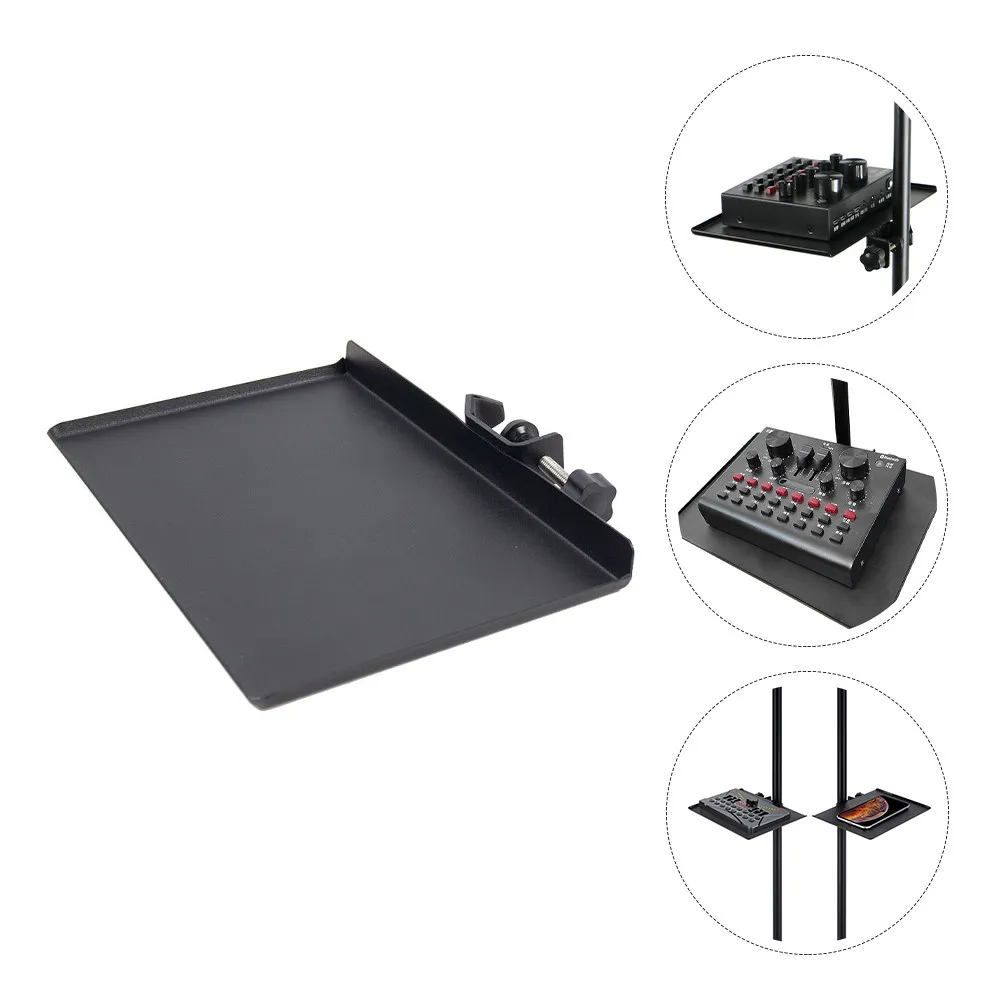 Iron Microphone Clamp Stand Sound Tray Holder Pure Metal Flexible Stable for Broadcast Podcast Online Meeting Sound Live Tray