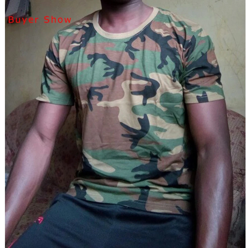 Men Combat Shirt Camouflage T Shirt Summer O-Neck Short Sleeve Tactical Breathable T-Shirts Muti Color