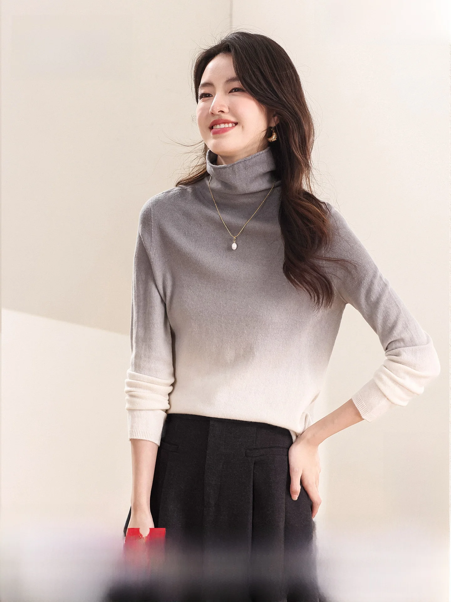 

Теплый женский свитер с высоким воротником, мягкий, из 100% шерсти, для повседневной носки, стандартный крой, с длинными рукавами, зимняя мода