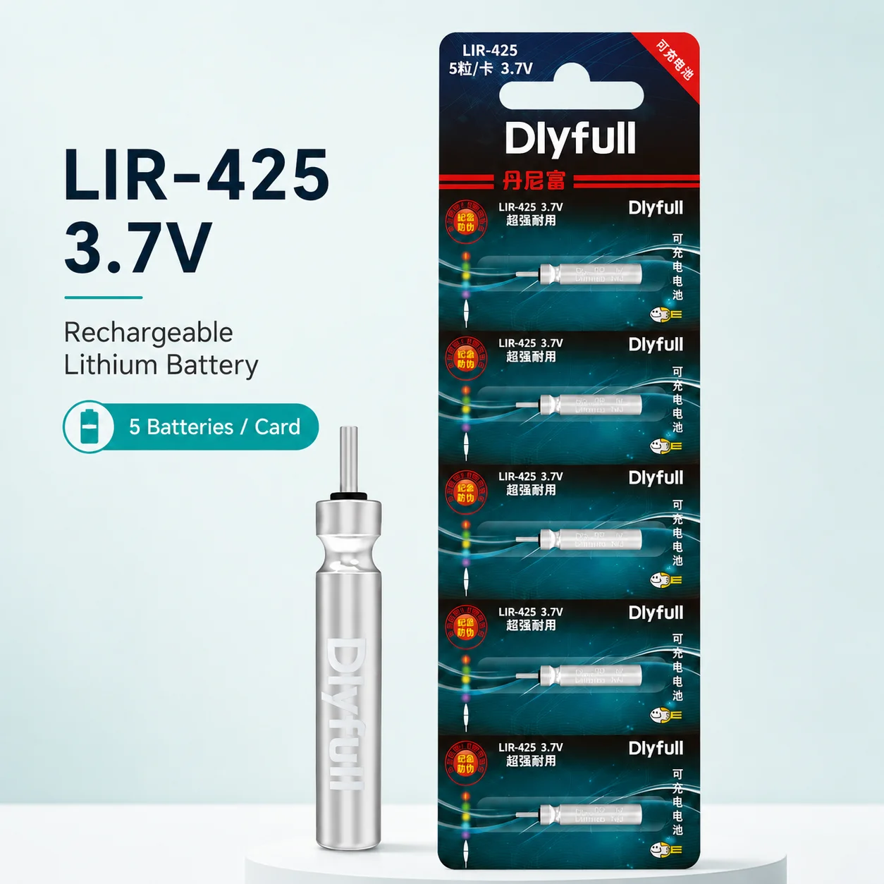 LIR425 3.7V Rechargeable Lithium Battery Replace CR425 with USB Charger for LED Night Fishing Float Ice Fishing Angling Tackle