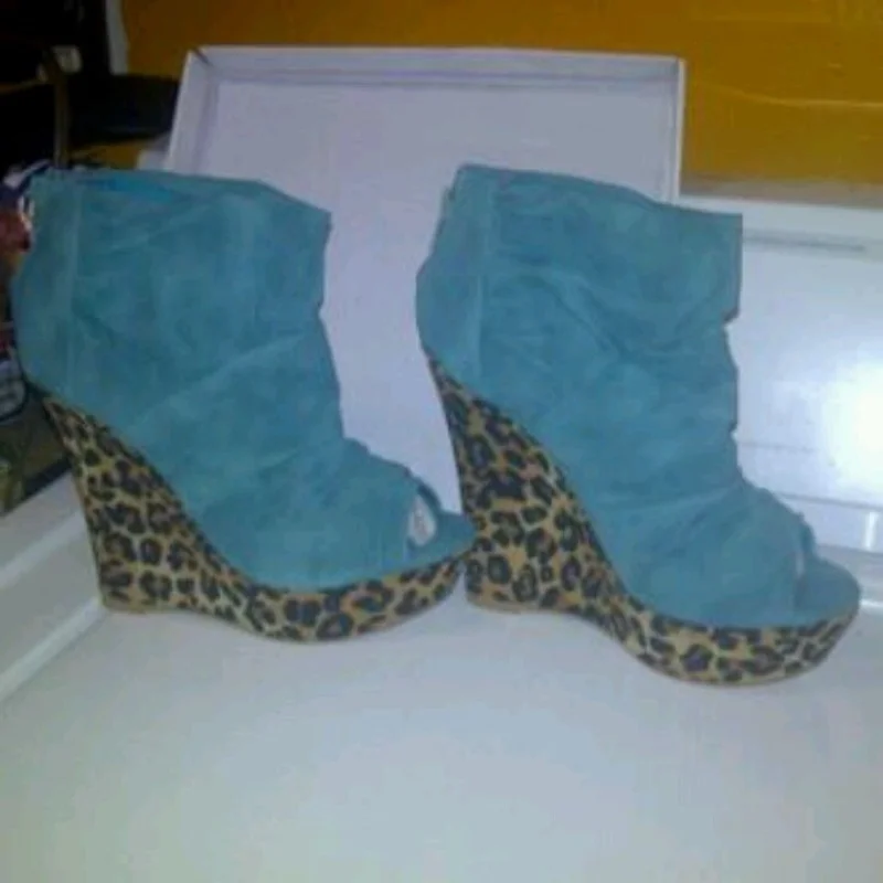 

Синие флисовые ботинки на мелкой платформе с открытым носком на танкетке, модная крутая пикантная летняя повседневная женская обувь большого размера, Zapatillas Mujer