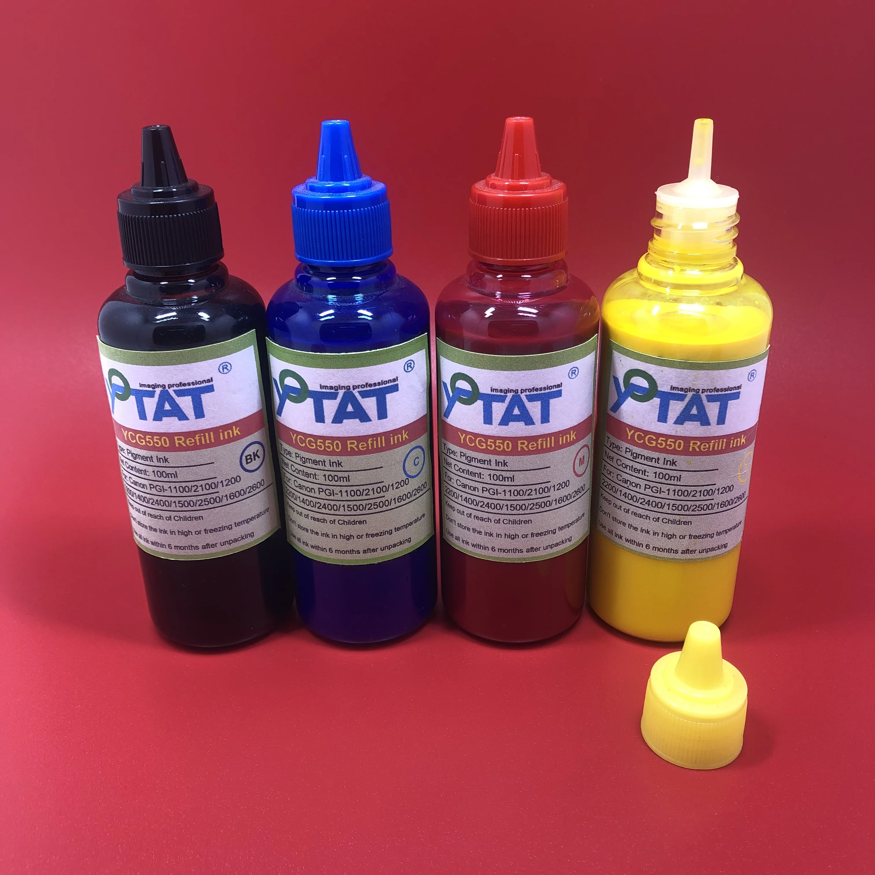 4×100ml Pigment Ink for PGI-1100 PGI-1200 PGI-1300 PGI-1400 PGI-1500 PGI-1600 PGI-2100 PGI-2200 PGI-2300 PGI-2400 PGI-2500