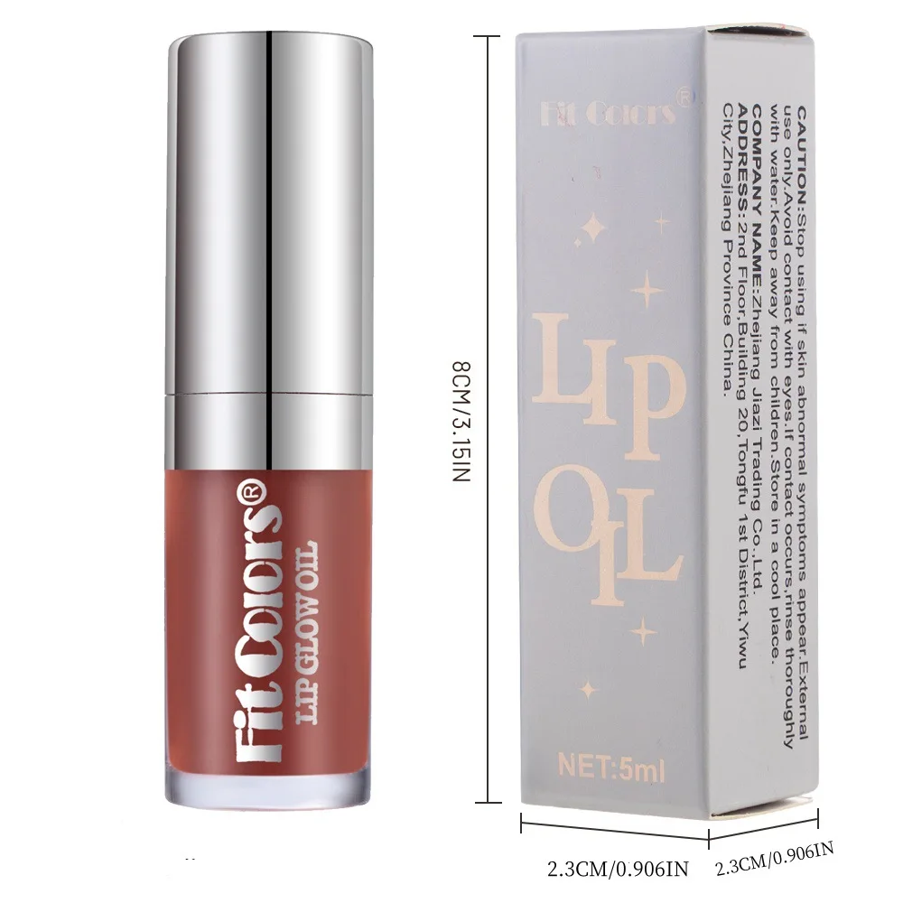 6 colors moisturizing pearlescent mirror lip glaze lip plumping honey lip oil large brush head lip