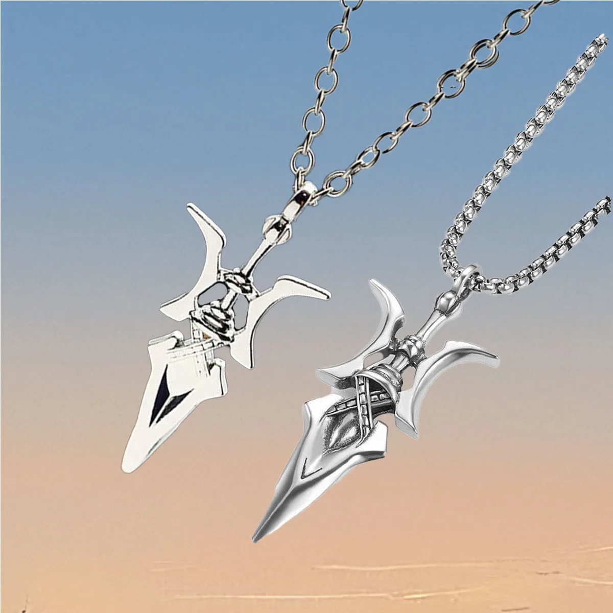 Anime Necklace Misa Amane Cosplay Necklace Halberd Pendant Necklaces Halloween Cosplay Jewelry Gifts