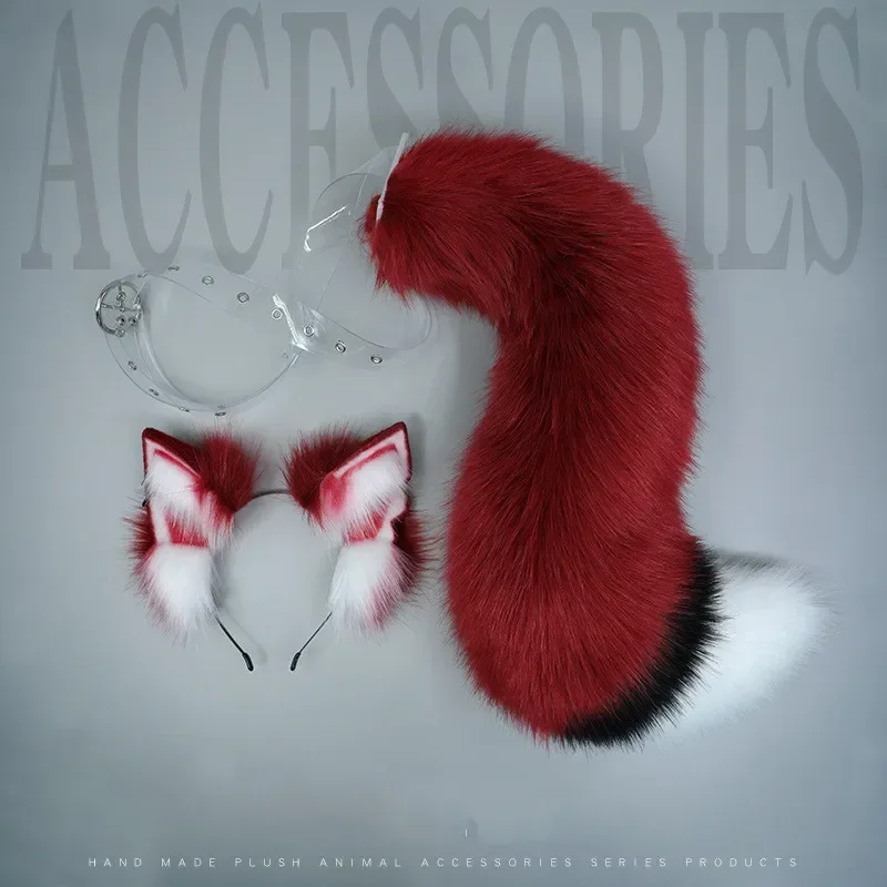 Accessoires de sauna Red Wolf Anime Ear Beast Tail, Cosplay, Lolita, Hand Made, LOL Fox Accesso, MN9, New, Simulation Cat Ears