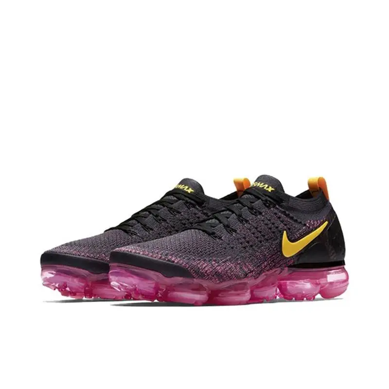 Nike Air VaporMax 2.0 Flyknit Women's Black and Red Cushioned Wear Comfortable Lightweight Anti-slip Wear Running Shoes