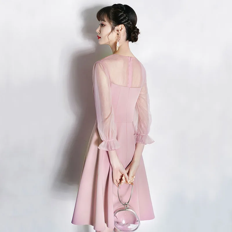 DongCMY Luxury Small Dress Usually Can Wear Banquet Pink Graduation Dress Fairy Noble Party Evening Dress For Special Events