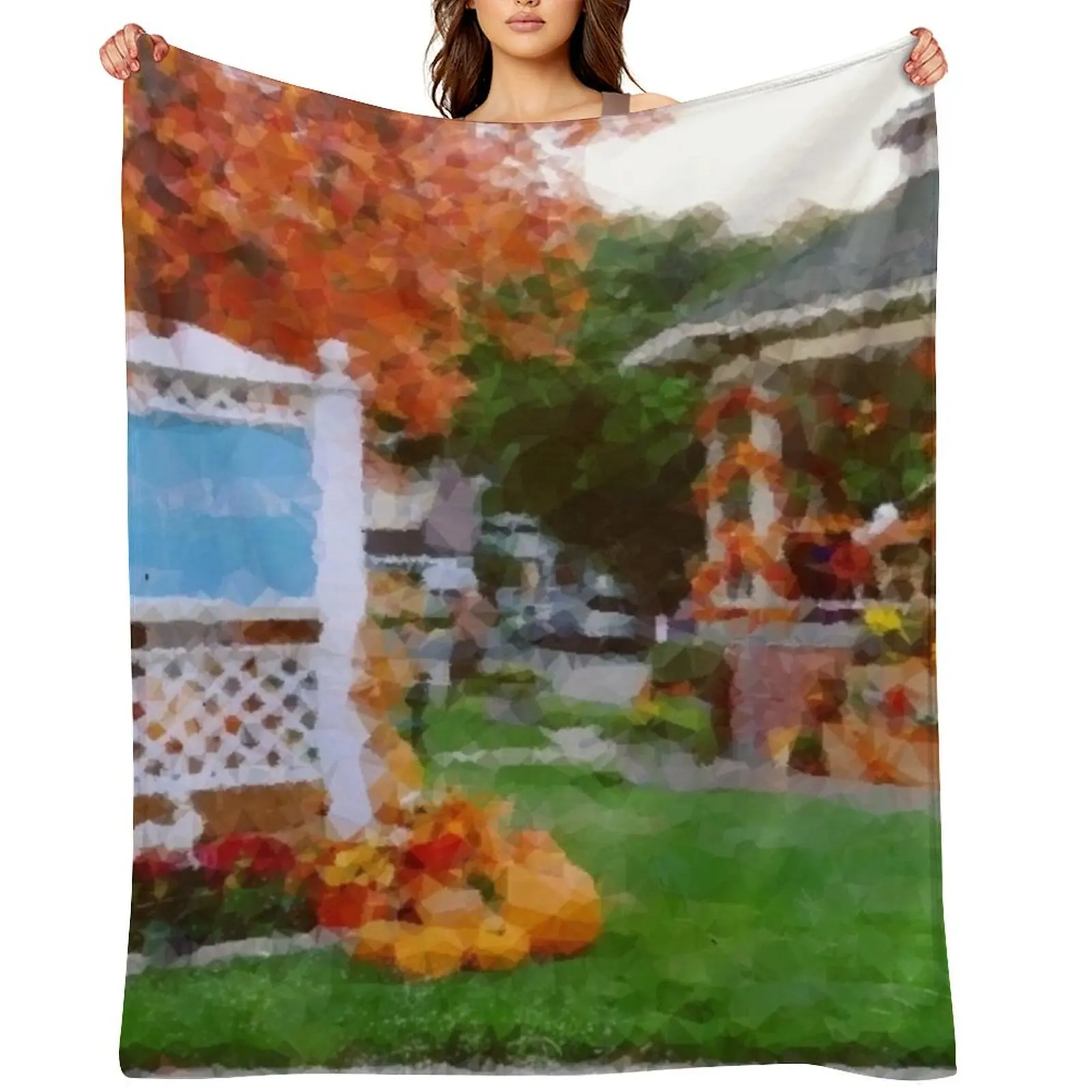

Gazebo - Town Square - Autumn Throw Blanket Plaid on the sofa Warm blankets and throws Luxury Designer Blankets