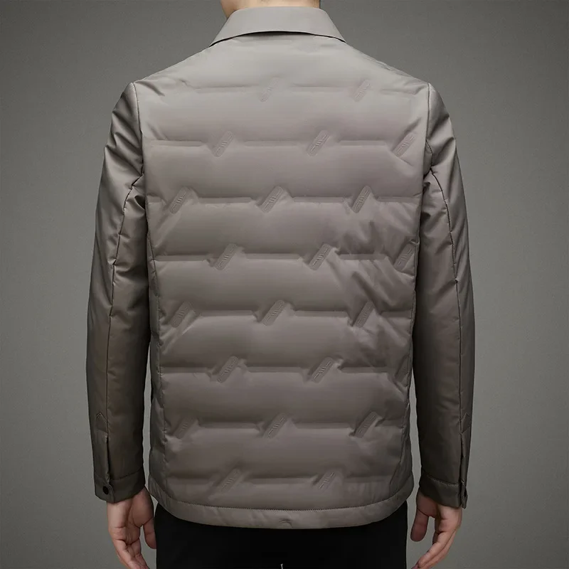 Chaqueta de plumón para hombre, abrigo ligero con solapa, a prueba de frío, novedad de otoño, 2024