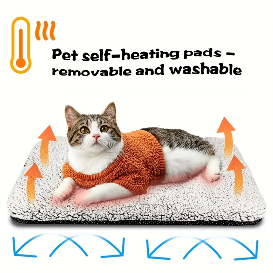 Winter Detachable Pet Heating Pad Washable Pet Mat for Cats and Dogs Thermal Insulation Heating Warm Pad Reusable Pet Mat for view 3